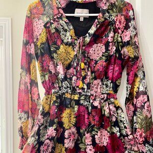 ADELYN RAE Orla Lace Up Ruffle Mini - Size XS